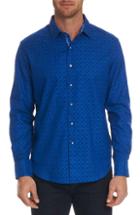 Men's Robert Graham Diamante Classic Fit Print Sport Shirt X-large - Blue