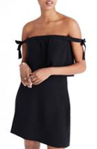 Women's Madewell Silk Off The Shoulder Dress - Black