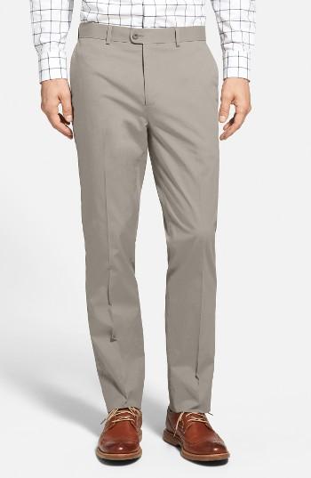 Men's Bensol Washed Trim Fit Stretch Cotton Trousers X 32 - Beige
