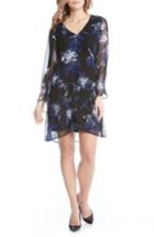 Women's Karen Kane Flare Sleeve Print Chiffon Dress - Purple