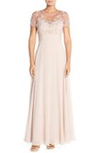 Women's Js Collections Embellished Mesh & Chiffon Gown - Pink