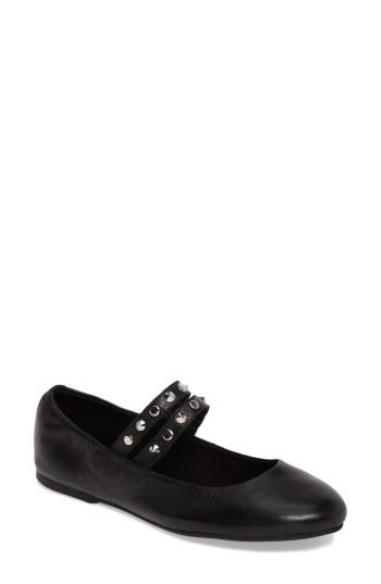 Women's Rebecca Minkoff Lori Studded Ballet Flat .5 M - Black
