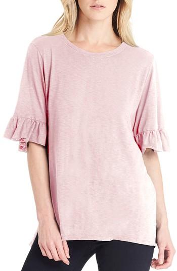Women's Michael Stars Ruffle Sleeve Top, Size - Pink