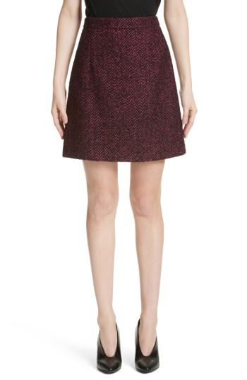 Women's Michael Kors Herringbone Wool Blend A-line Skirt - Purple