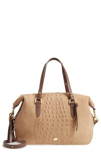 Brahmin Wilmington Delaney Embossed Nubuck Satchel - Metallic