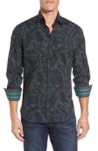 Men's Stone Rose Slim Fit Scale Fx Print Sport Shirt (s) - Blue