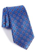 Men's Nordstrom Men's Shop Net Grid Silk Tie, Size X-long - Blue