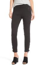 Women's Trouve Lace-up Denim Leggings - Black