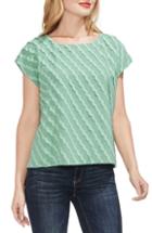 Women's Vince Camuto Scallop Stripe Fil Coupe Top - Green