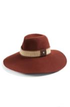 Women's Helen Kaminski Wide Brim Wool Felt Fedora - Brown