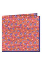 Men's Ted Baker London Floral Cotton & Silk Pocket Square, Size - Orange