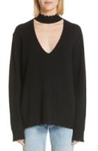 Women's R13 Choker V Neck Cashmere Sweater - Black