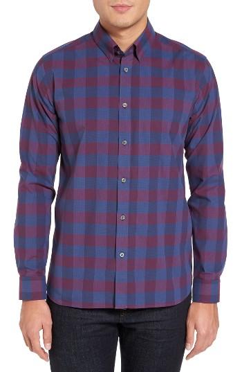 Men's Ted Baker Check Sport Shirt (s) - Purple