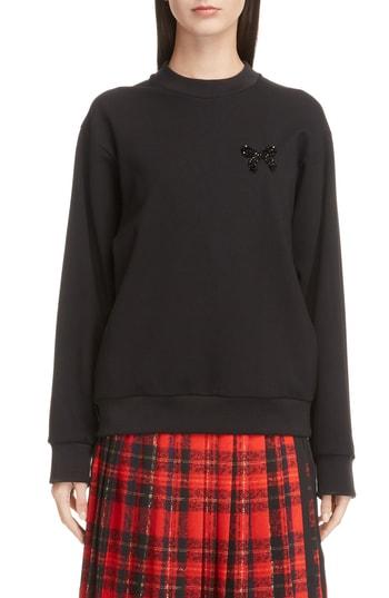 Women's Simone Rocha Beaded Bow Sweatshirt - Black