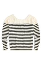 Women's J.crew Penny Stripe Merino Wool Sweater - Black