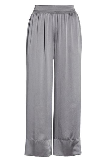 Women's Theory Smocked Vintage Satin Culottes - Grey