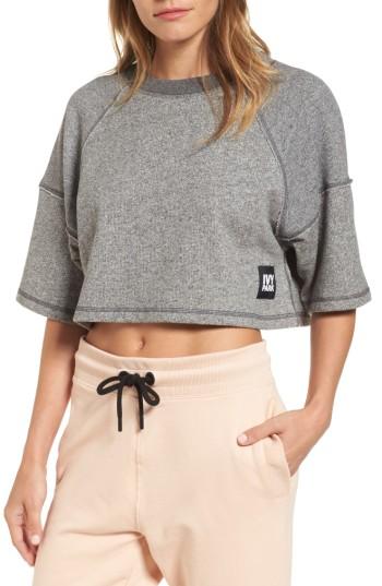 Women's Ivy Park Raw Edge Crop Top, Size - Grey