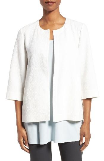 Women's Eileen Fisher Organic Cotton Blend Round Neck Jacket