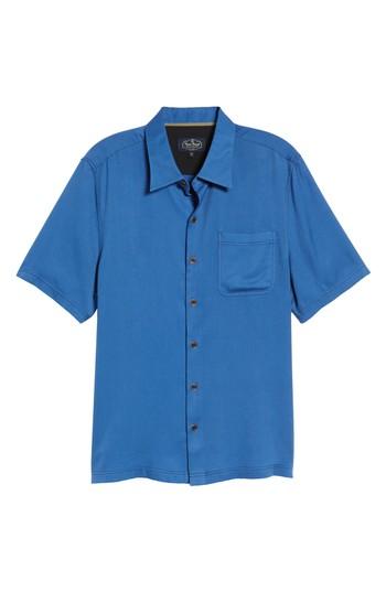 Men's Nat Nast 'honeycomb' Regular Fit Short Sleeve Textured Sport Shirt - Blue