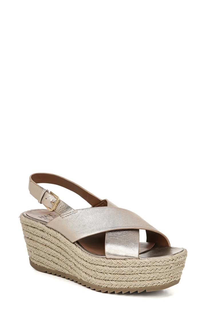 Women's Naturalizer Oak Espadrille Wedge Sandal M - Metallic
