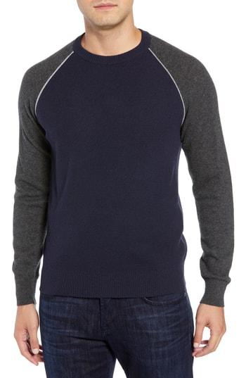 Men's Luciano Barbera Active Crewneck Wool & Cashmere Sweater Us / 52 Eu - Blue