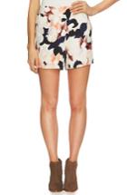 Women's 1.state Floral Print Flat Front Shorts, Size - White