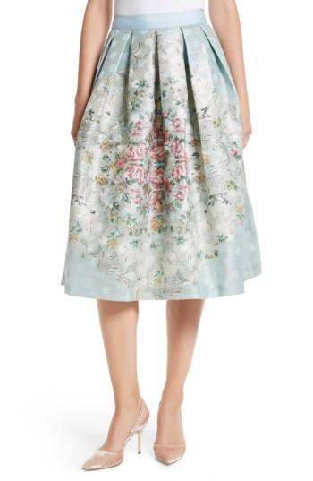 Women's Ted Baker London Kikey Pleated Metallic Skirt - Blue