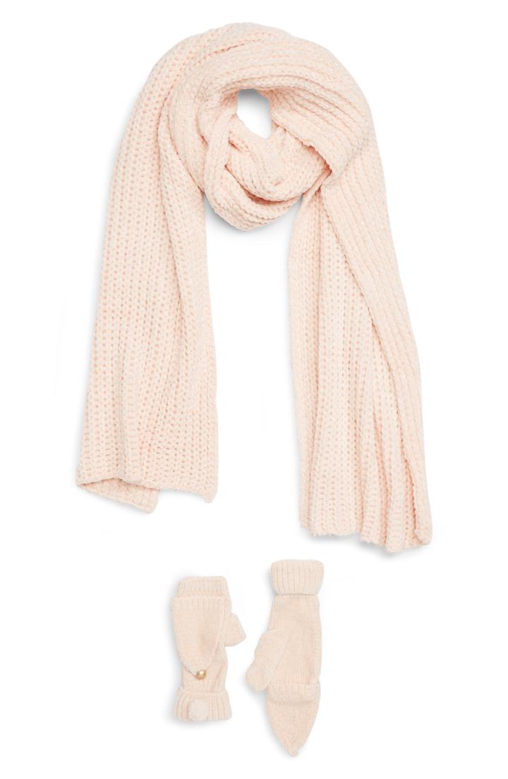 Women's Shiraleah Philippa Scarf & Mittens Set, Size - Pink