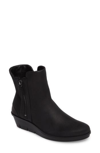 Women's Ecco Skyler Notched Wedge Bootie -6.5us / 37eu - Black