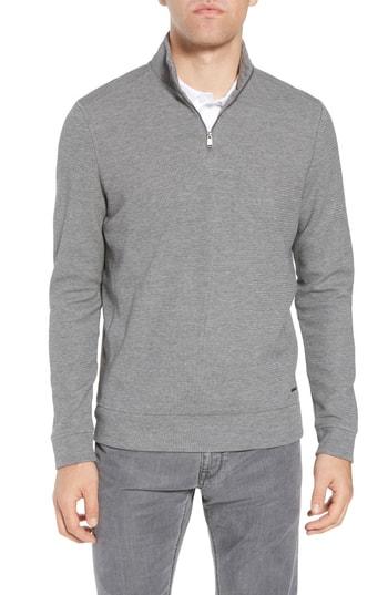 Men's Boss Hugo Boss Regular Fit Sidney Quarter Zip Pullover - Grey