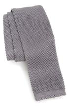 Men's Nordstrom Men's Shop Stuart Silk Knit Tie, Size - Grey