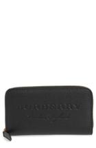 Women's Burberry Leather Zip-around Wallet - Black