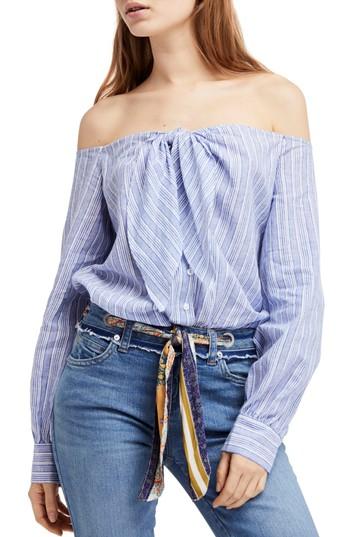 Women's Free People Hello There Beautiful Shirt - Blue