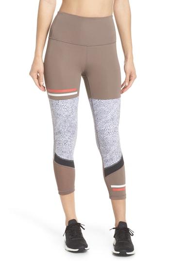 Women's Zella Senso Vision High Waist Crop Leggings - Brown