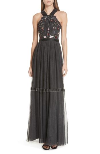 Women's Needle & Thread Ester Halter Gown - Grey