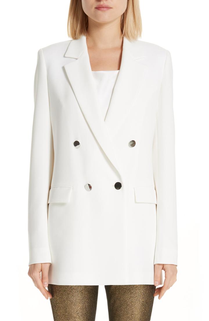 Women's Lafayette 148 New York Britton Double Breasted Blazer - White