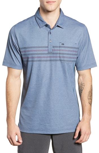 Men's Travis Mathew Racket Pique Polo - Blue
