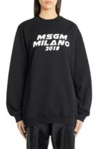 Women's Msgm Cutout Logo Sweatshirt - Black