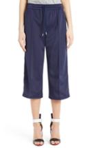 Women's Msgm Crop Wide Leg Track Pants Us / 42 It - Blue
