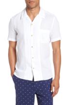 Men's French Connection Regular Fit Textured Dobby Camp Shirt - White