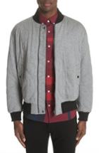Men's Burberry Campton Reversible Quilted Jersey Bomber Jacket - Grey