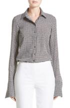 Women's Michael Kors Houndstooth Silk Georgette Shirt