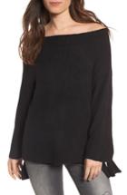 Women's Hinge Off The Shoulder Sweater, Size - Black