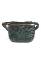Clare V. Croc Embossed Leather Fanny Pack - Green