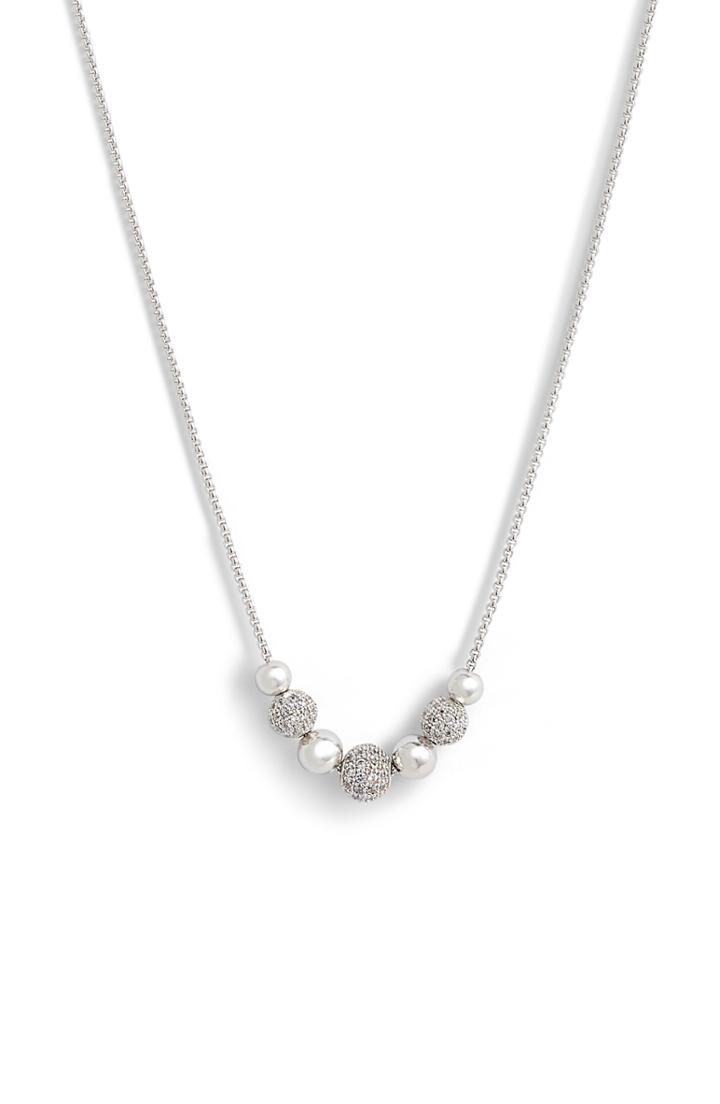 Women's Nordstrom Metal Pave Ball Adjustable Slide Necklace