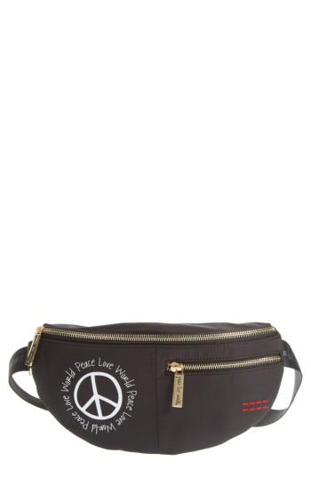 Peace Love World Nylon Belt Bag - Black