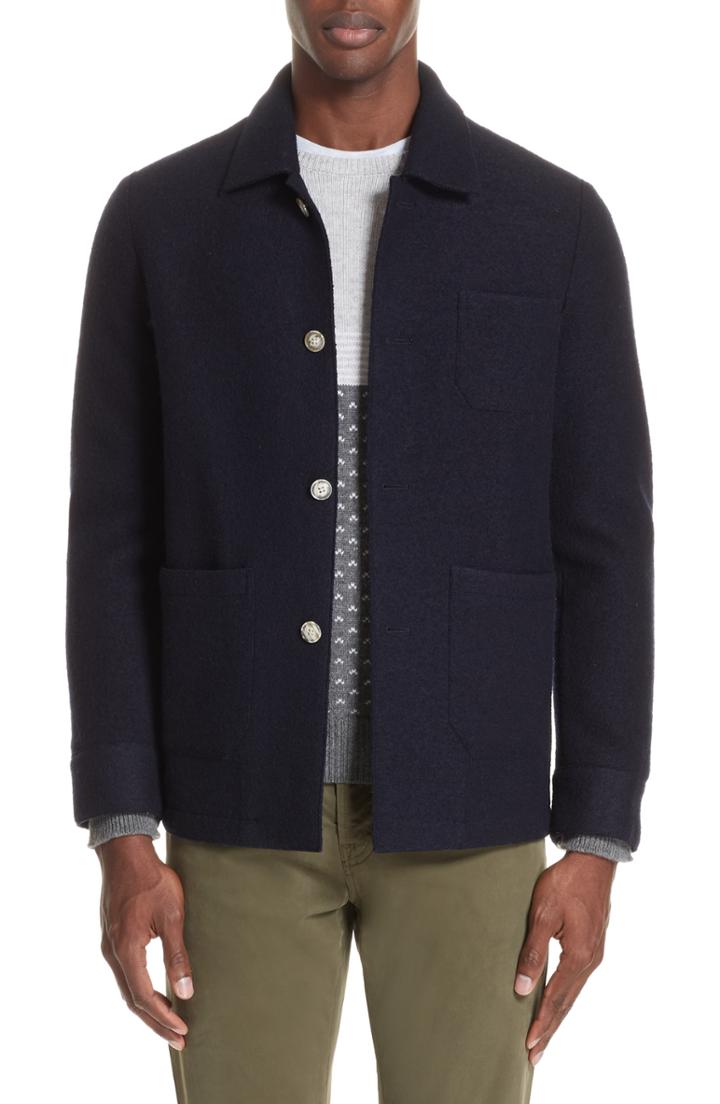 Men's Eleventy Trim Fit Wool Jacket Us / 52 Eu R - Blue