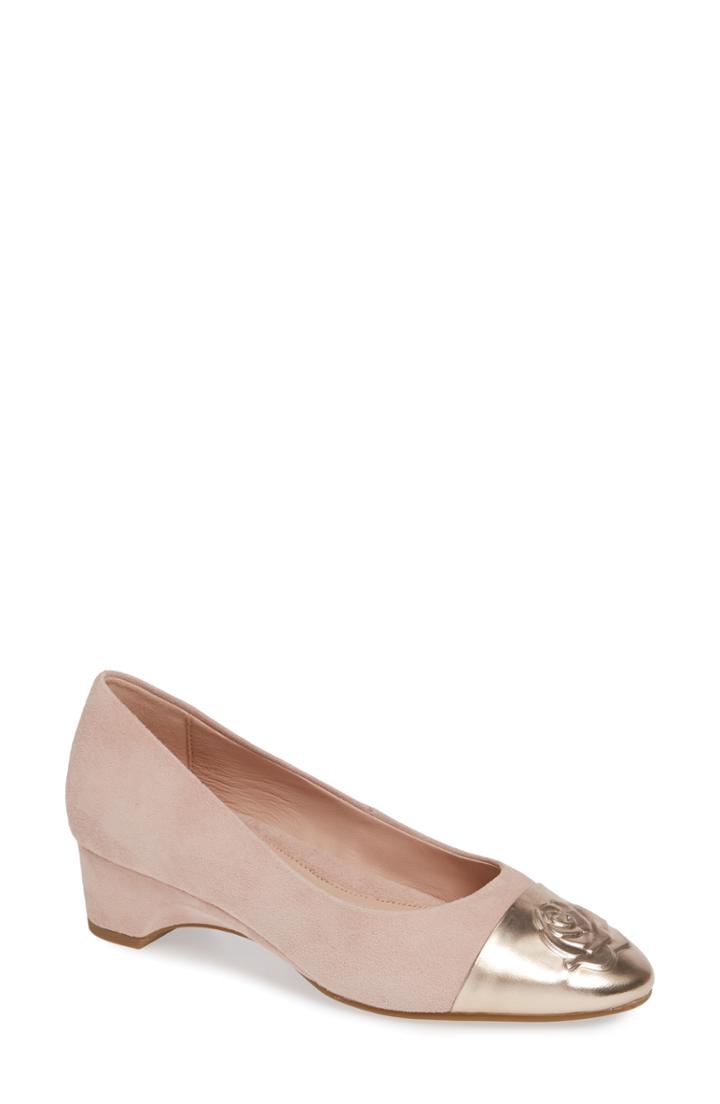 Women's Taryn Rose Babe Cap Toe Pump .5 M - Pink