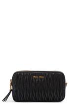 Miu Miu Matelasse Leather Crossbody Bag - Black