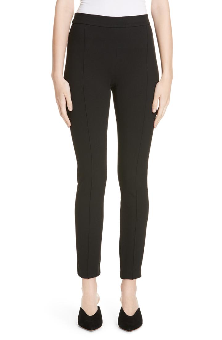 Women's Rosetta Getty Pintucked Pull-on Skinny Jersey Pants - Black